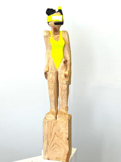 Sculpture "Snorkeler, NEON yellow" (2025)