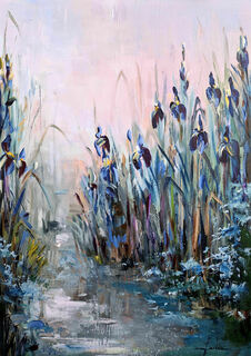 Bild "Blue Irises at Dawn" (2025)