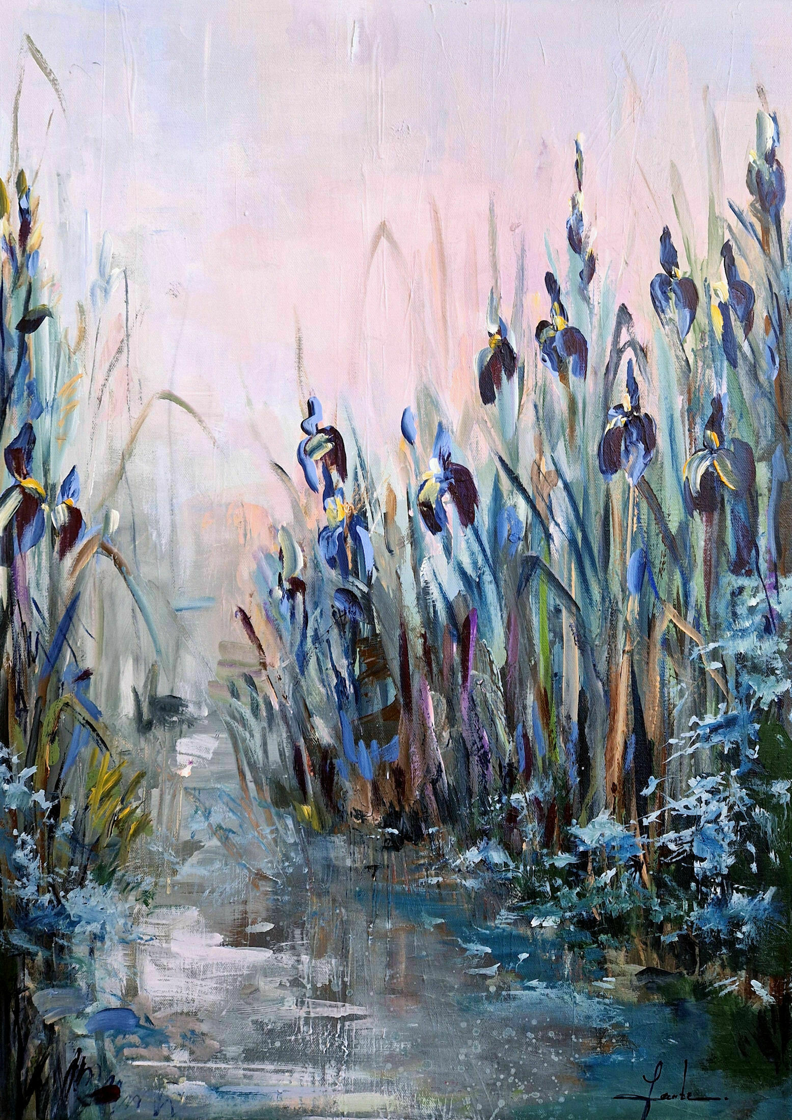 Bild "Blue Irises at Dawn" (2025)