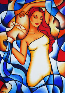 Picture "Canvas painting - Zodiac Aquarius - modern painting" (2022)