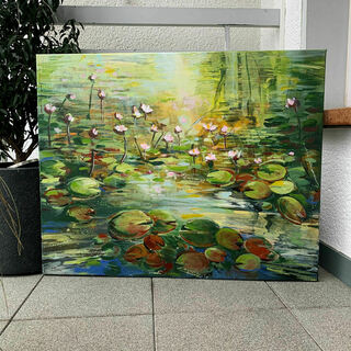 Bild "Summer reflection at the pond II" (2022)