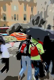 Picture "Rain red bag" (2023)