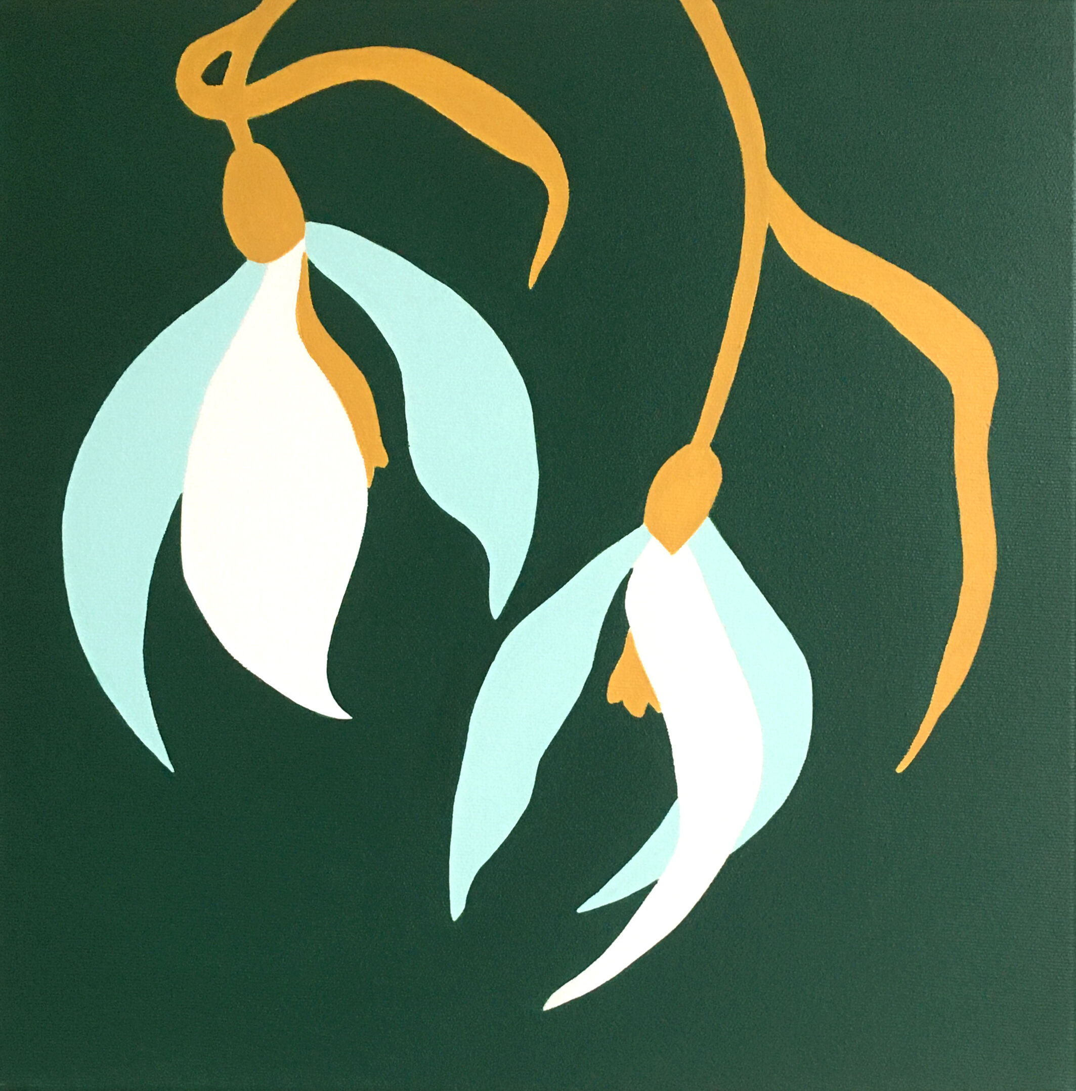 Picture "Snowdrop on sap green" (2024)