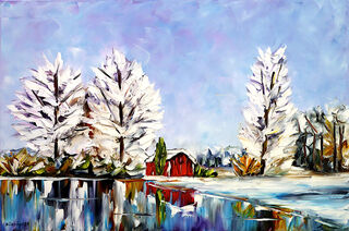 Picture "Winter by the lake" (2021)