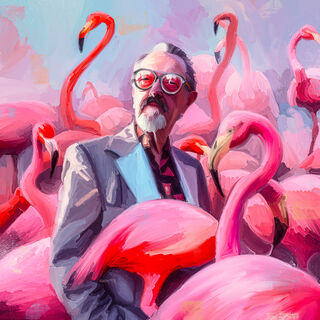 Bild "Old Flamingo Men" (2024)