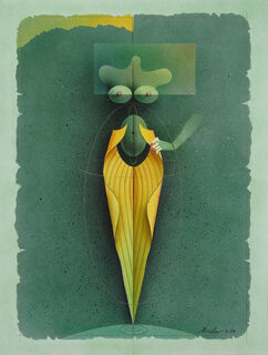 Bild "Blattfigur auf grün" (2001)