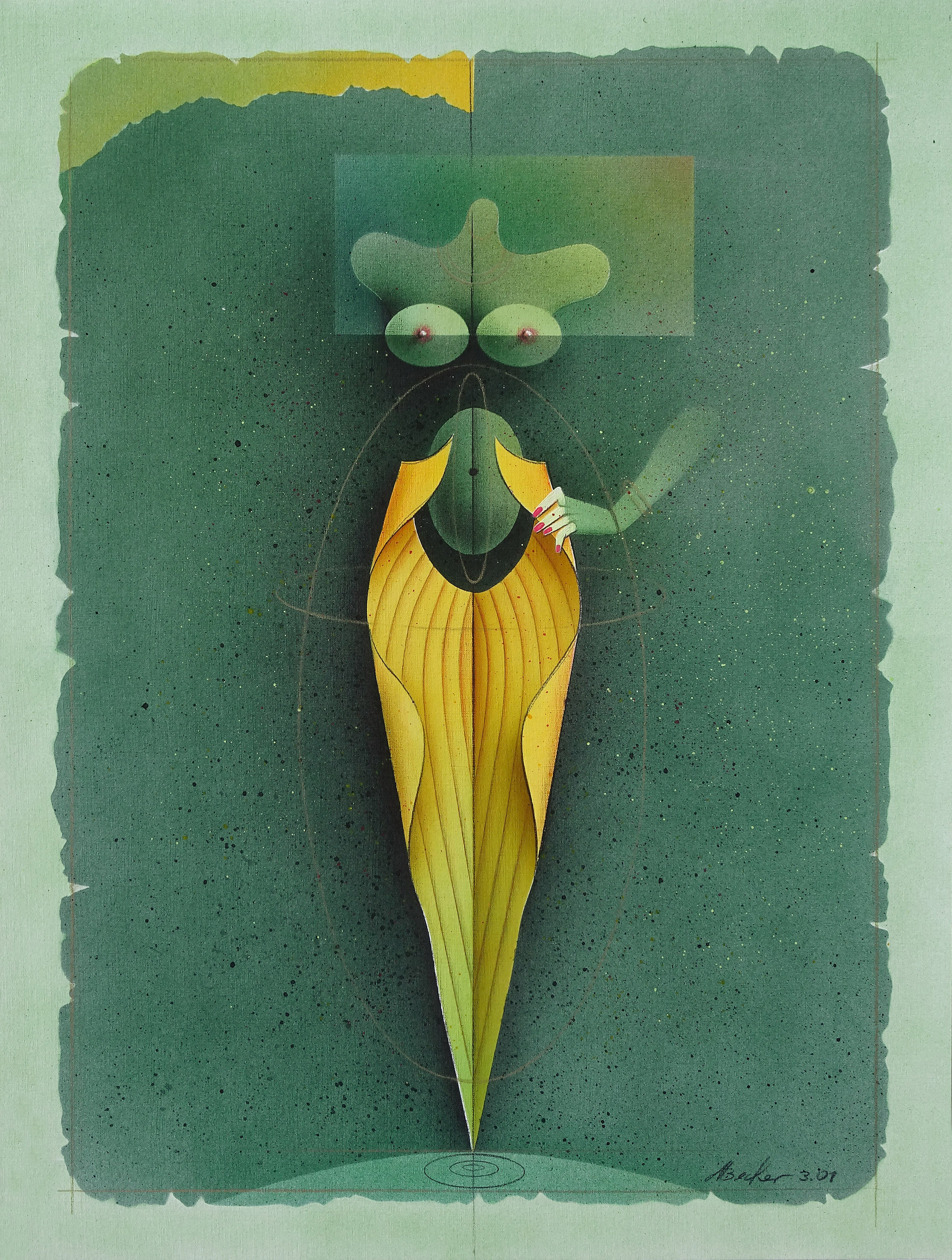 Picture "Leaf figure on green" (2001)