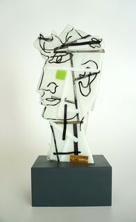 Skulptur "Head black white" (2023)