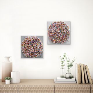 Sculpture "Colorful Mini Dots! Diptych" (2024)