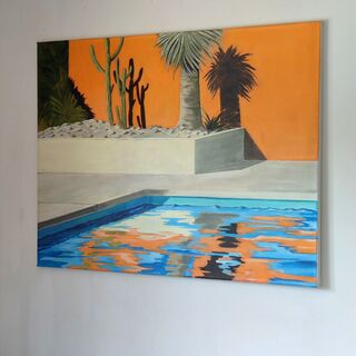 Picture "pool with orange wall" (2024)