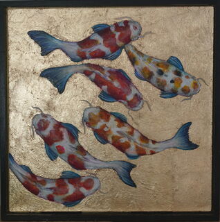 Picture "Large koi on gold background" (2020)