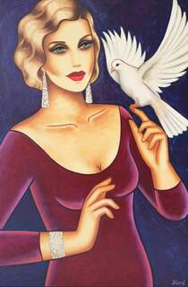 Bild "Whisper of Peace" Frauenporträt im modernen Art Deco Stil" (2025)