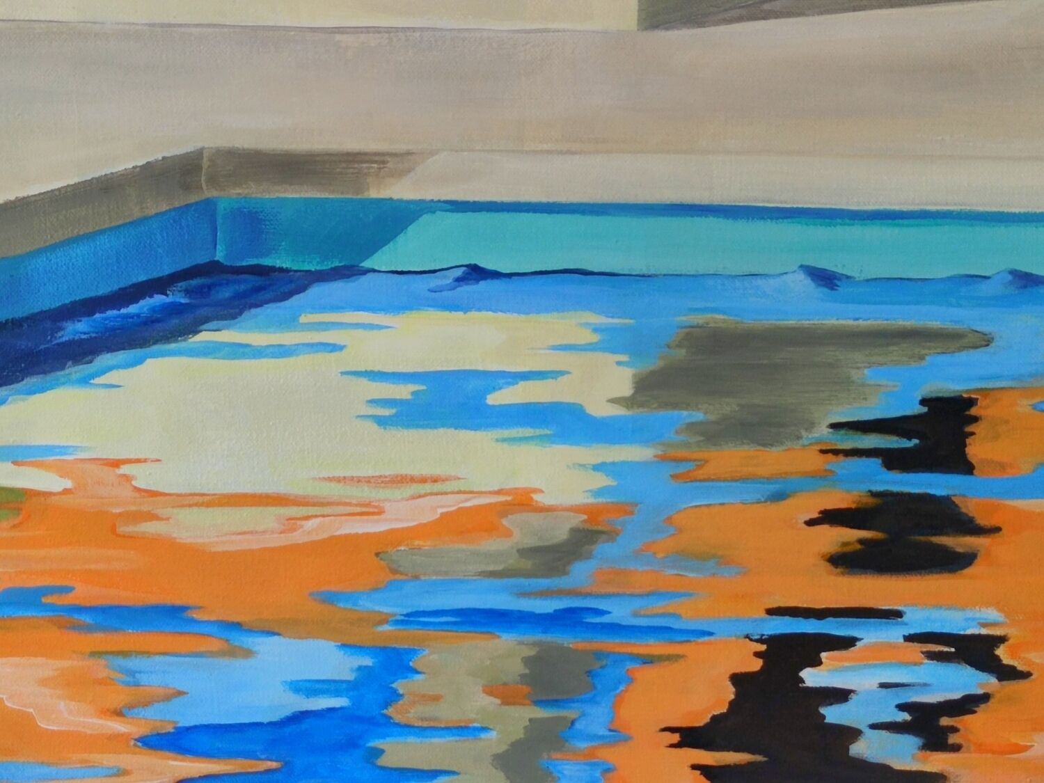 Picture "pool with orange wall" (2024)