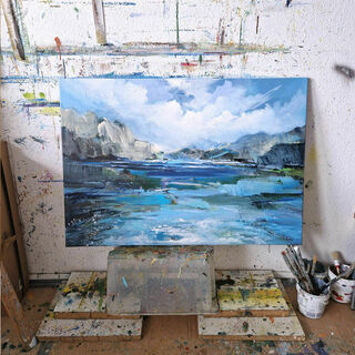 Bild "A lake in the mountains" (2024)