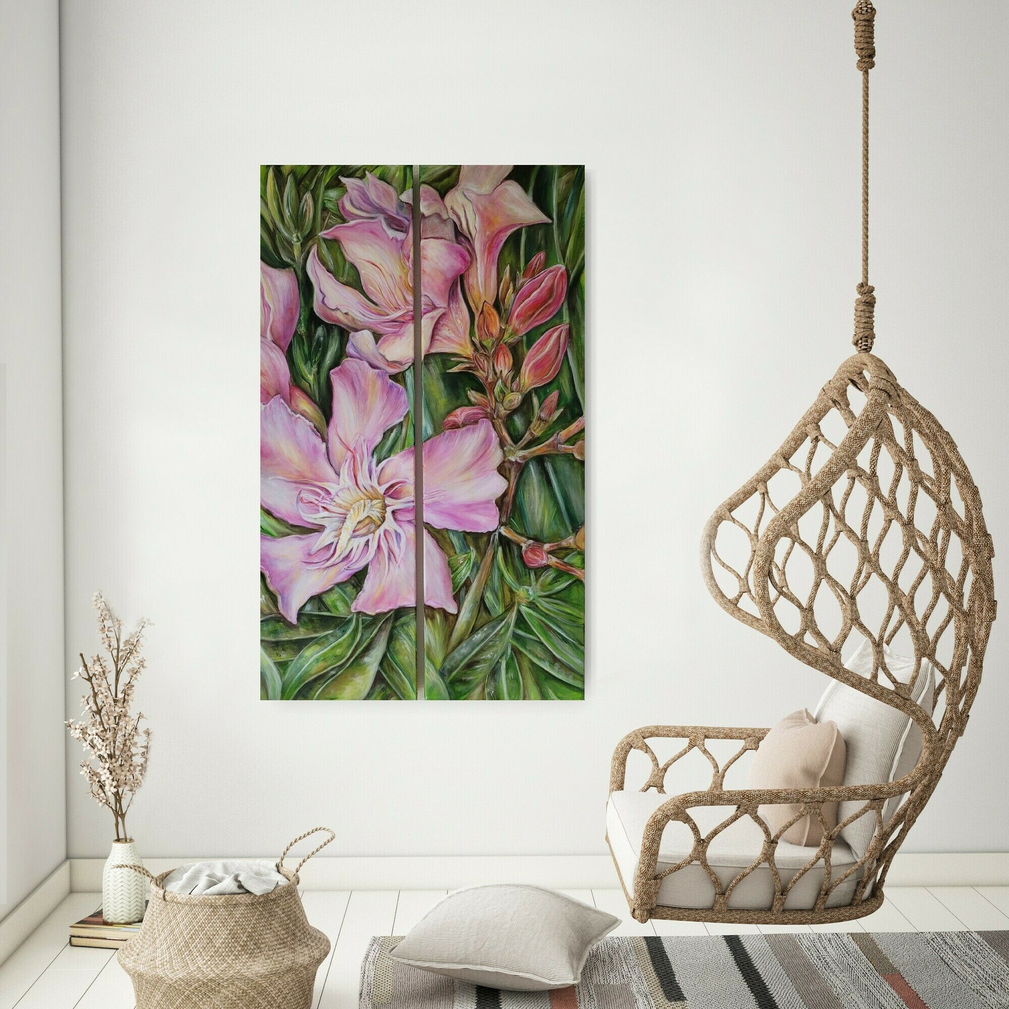 Bild "Oleander #2 Diptychon" (2023)