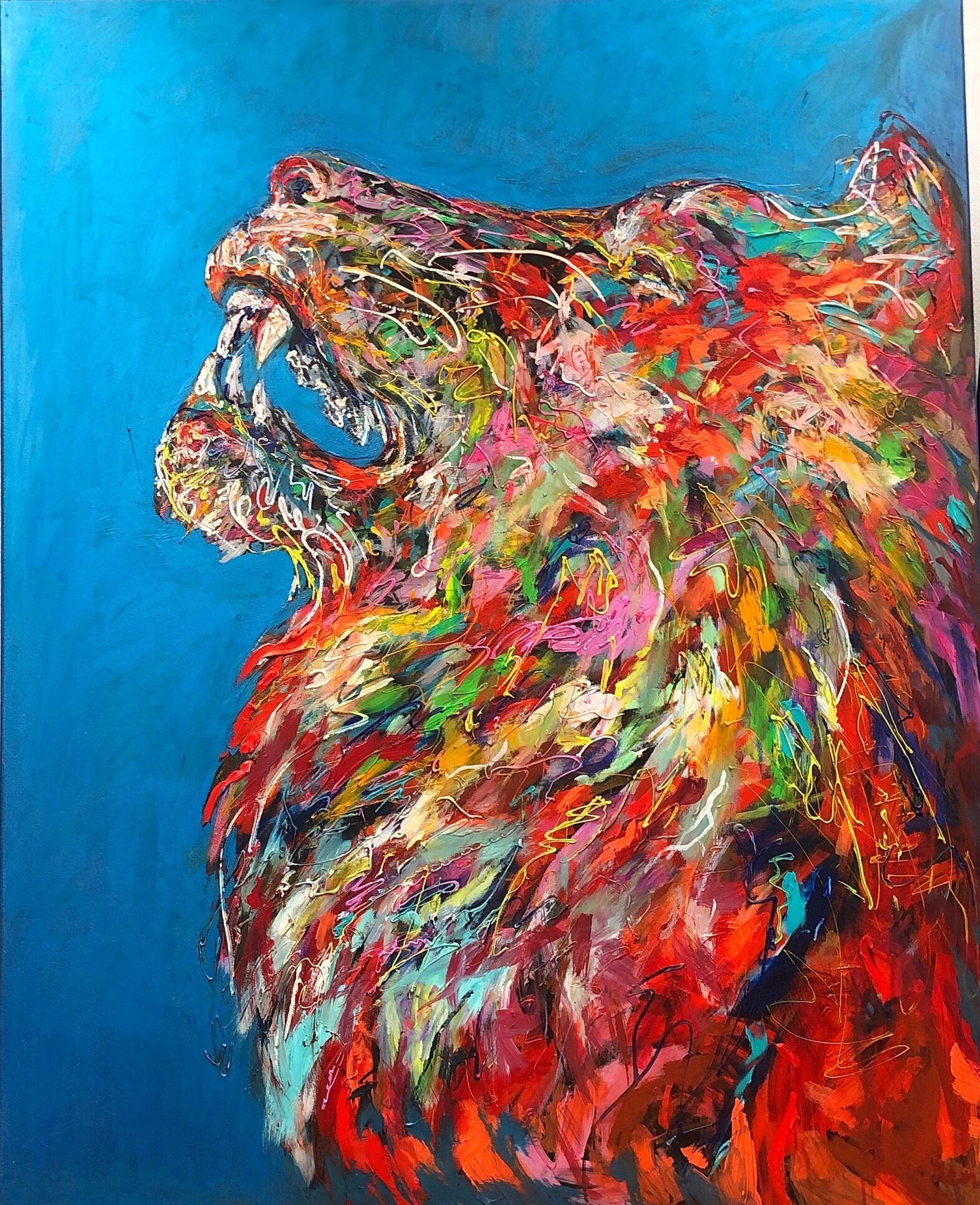 Picture "Lion with blue" (2022)