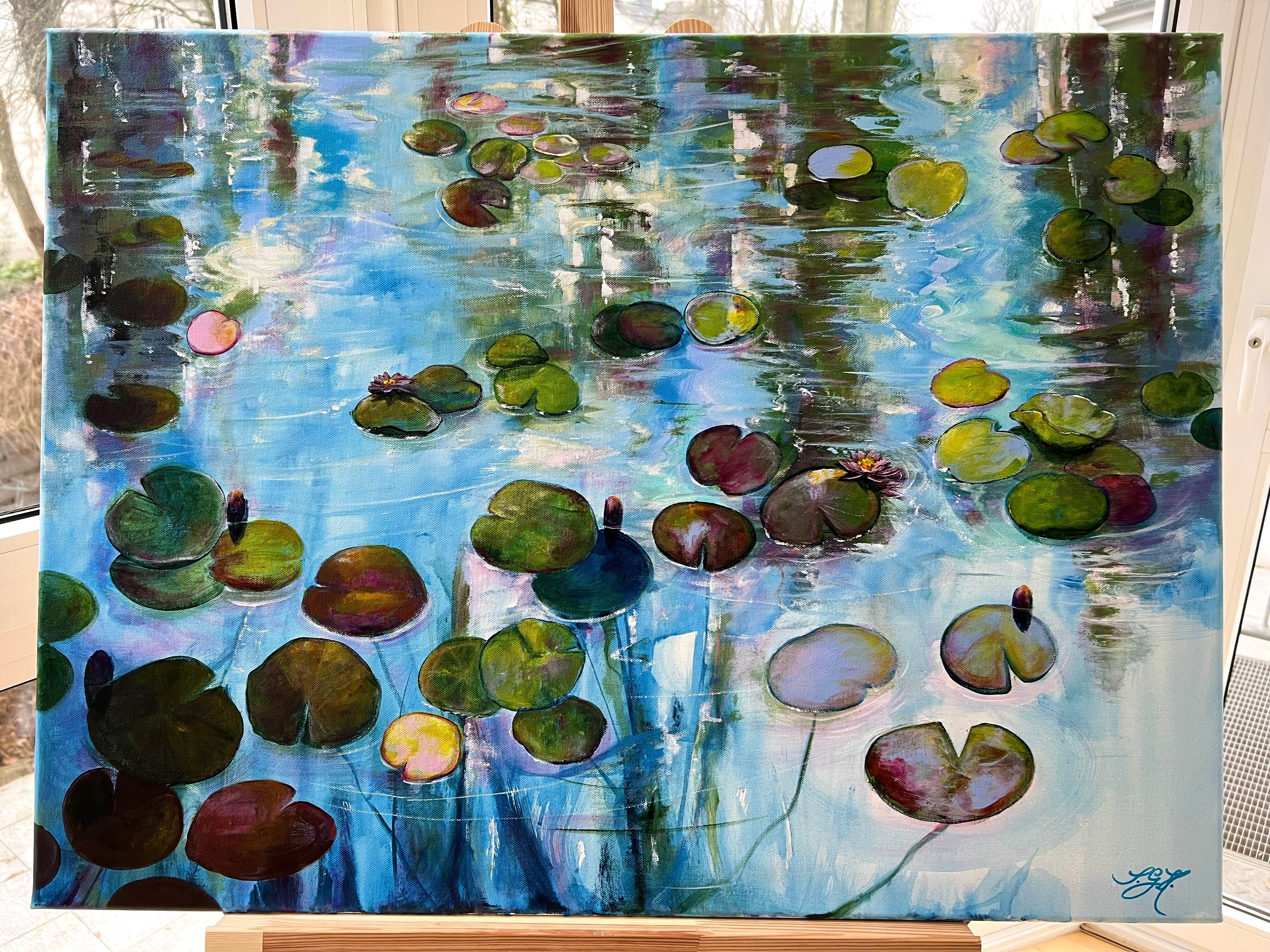 Bild "Water Lilies At Sunset 5" (2022)