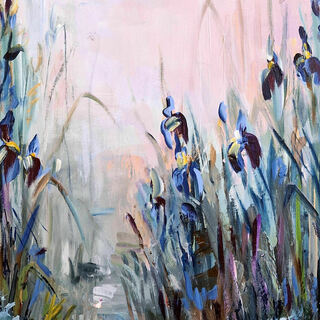 Bild "Blue Irises at Dawn" (2025)