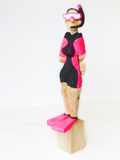 Sculpture "Snorkeler, Neon Pink" (2022)