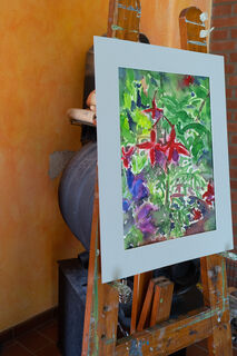 Picture "Fuchsias and cranesbill" (2021)