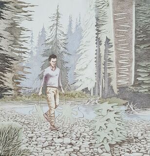 Picture "Man, forest, shapes" (2013)