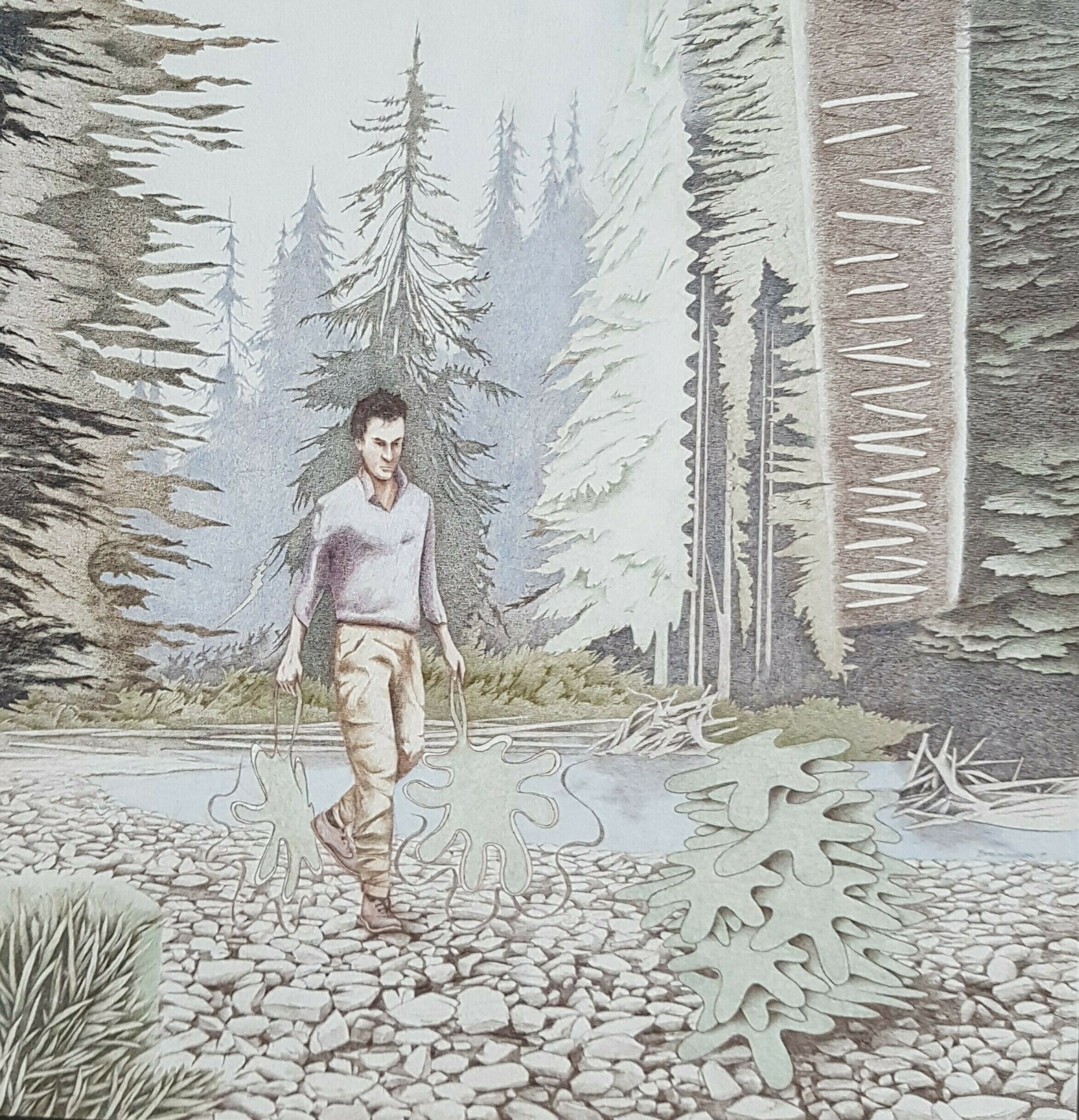 Bild "Mann, Wald, Formen" (2013)