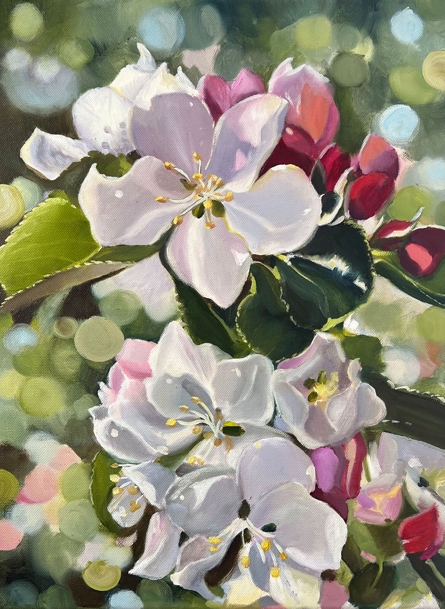 Picture "Flowers blossoms "Apple blossoms" (work no. 220502)" (2022)