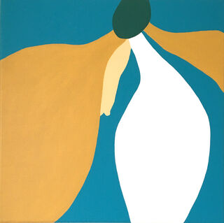 Picture "Snowdrop on turquoise-blue" (2024)