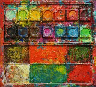 Bild "Stierkampf -abstrakte, bunte Malerei" (2012)