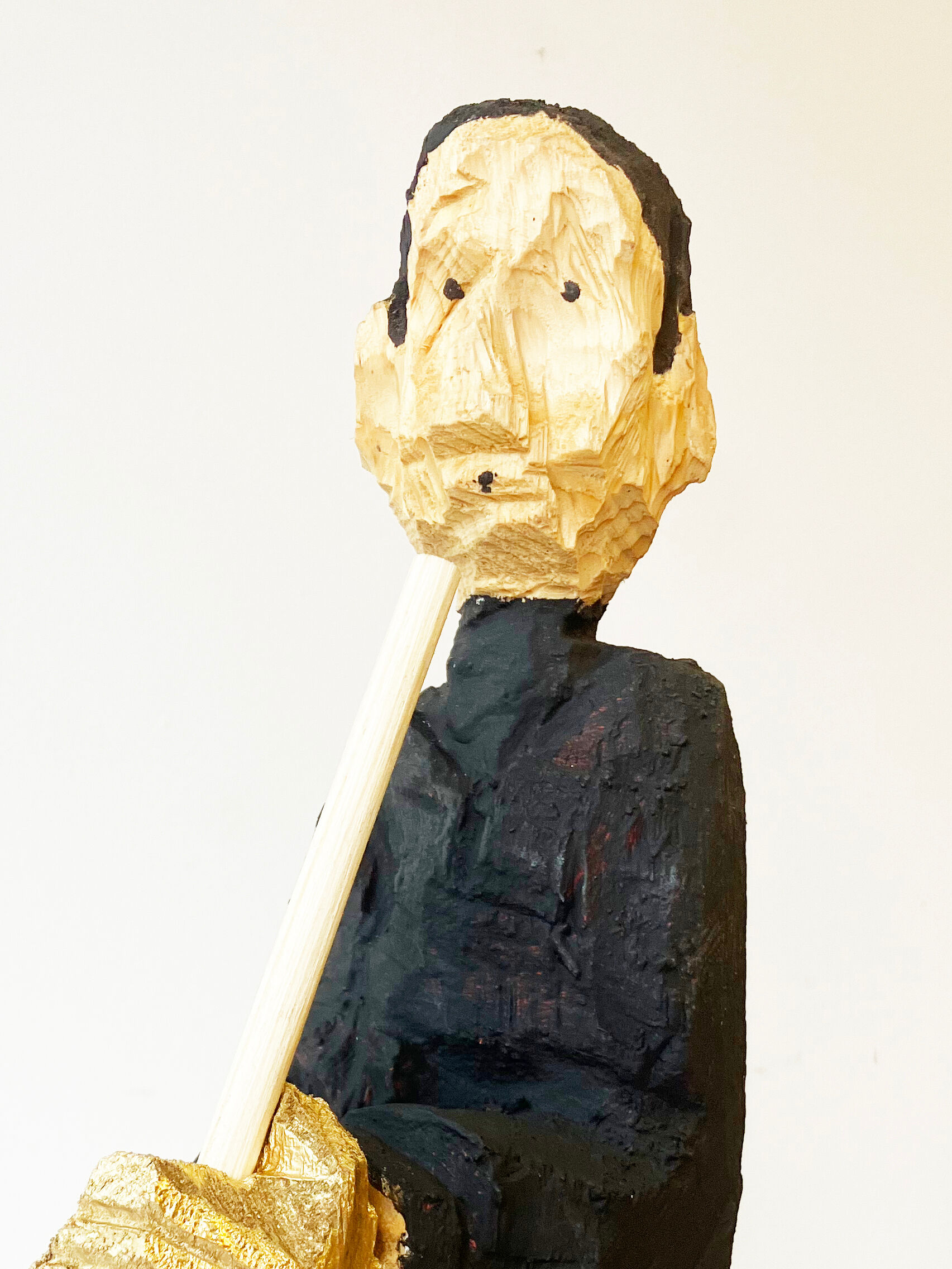 Sculpture "Ferryman in gold plated boat (24 carat)" (2023)