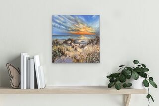 Bild "Sonnenuntergang in den Dünen (Werk-Nr. 220703)" (2022)
