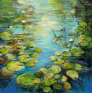 Bild "Summer reflection at the pond" (2022)