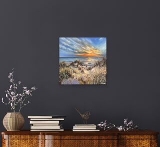 Bild "Sonnenuntergang in den Dünen (Werk-Nr. 220703)" (2022)