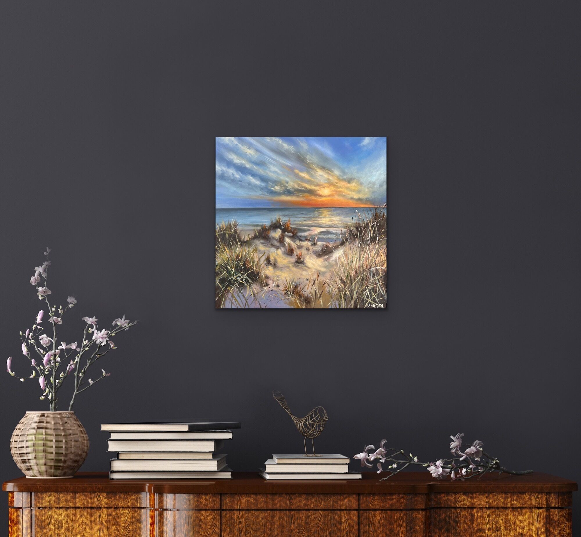 Bild "Sonnenuntergang in den Dünen (Werk-Nr. 220703)" (2022)