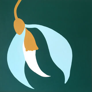 Picture "Snowdrop on turquise blue green" (2024)