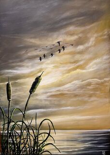 Bild "Schilf in der Abendsonne" (2021)