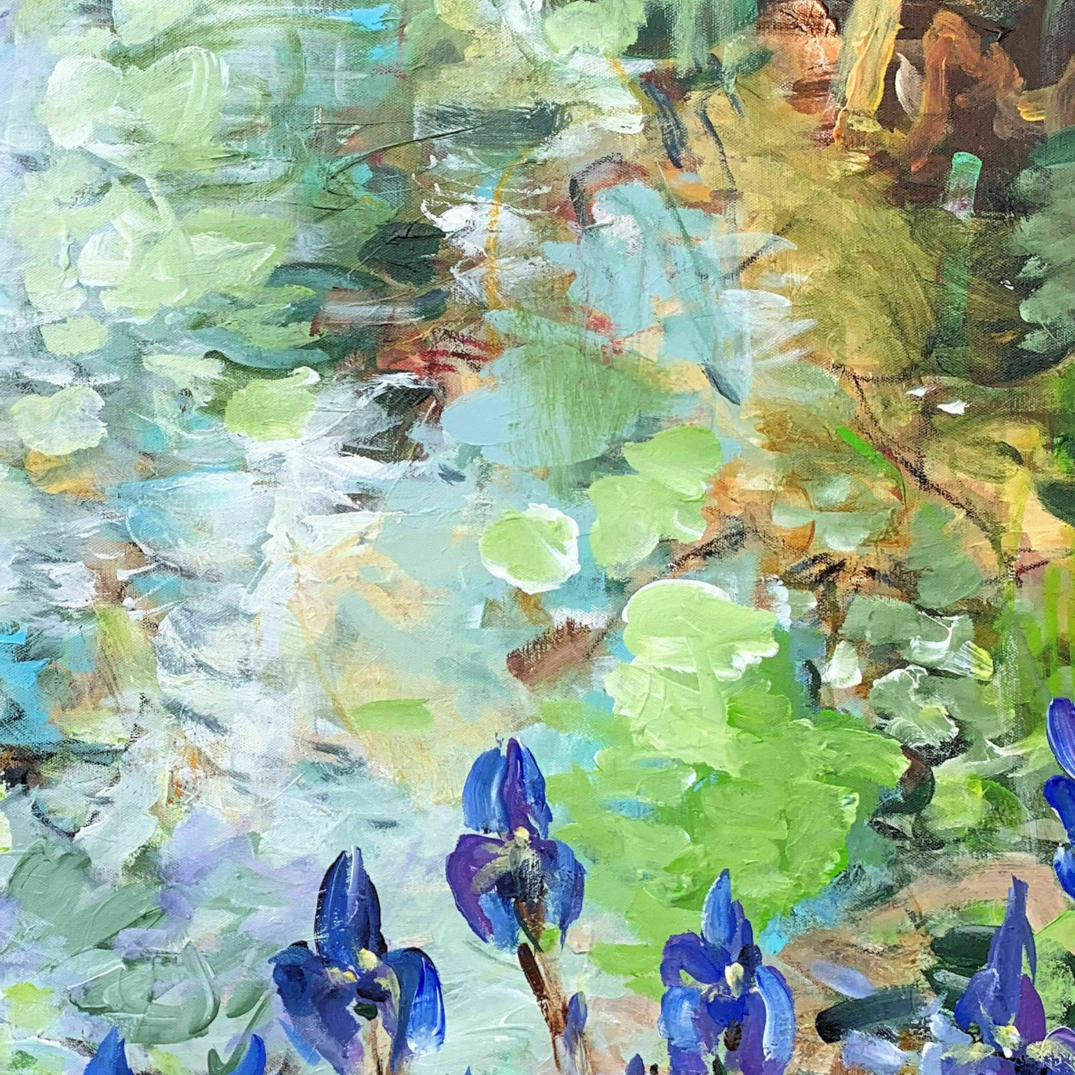 Picture "Blue irises at the pond" (2023)