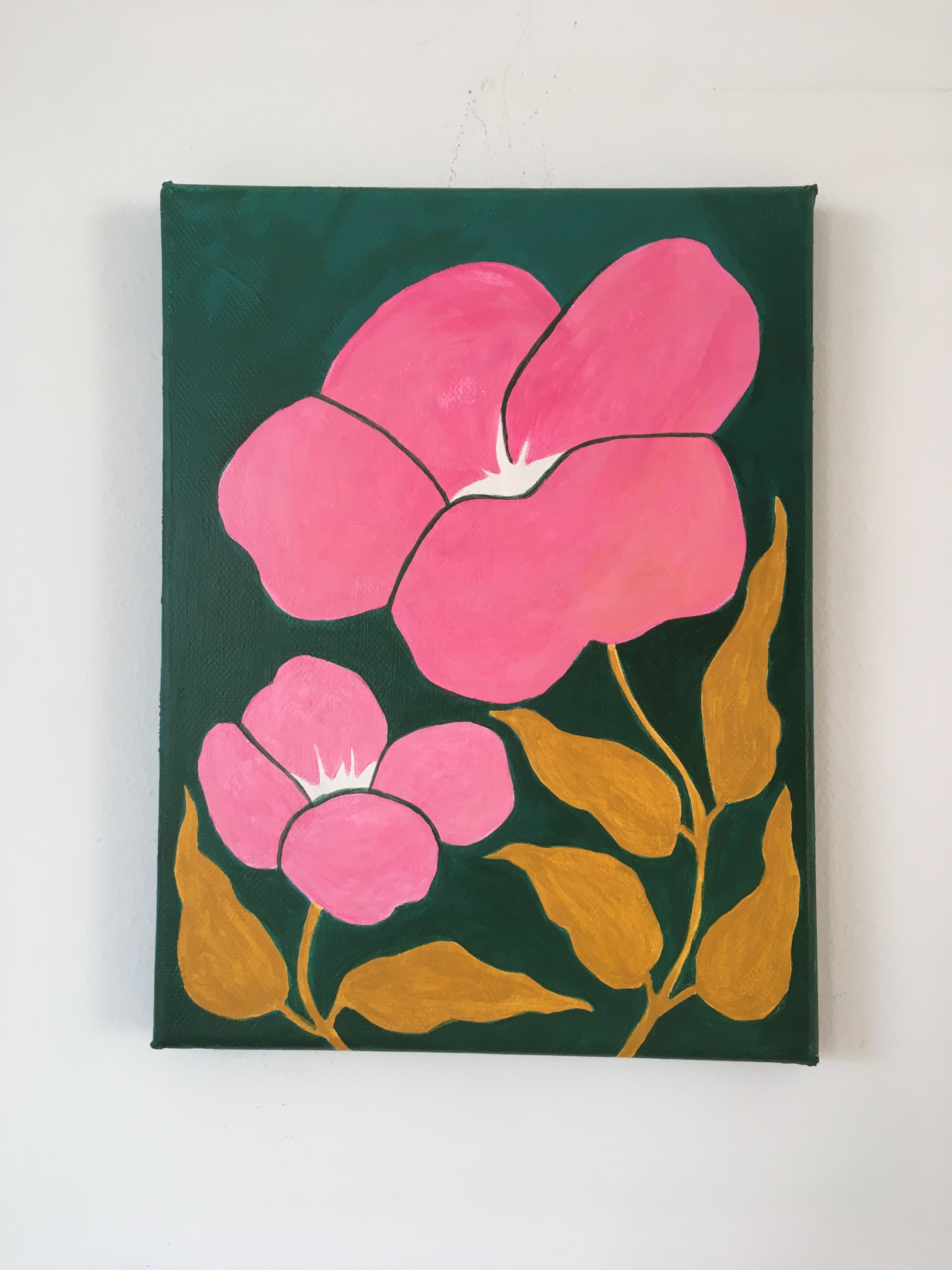 Picture "Set of three "Flowers in orange, pink and turquoise" (2023)