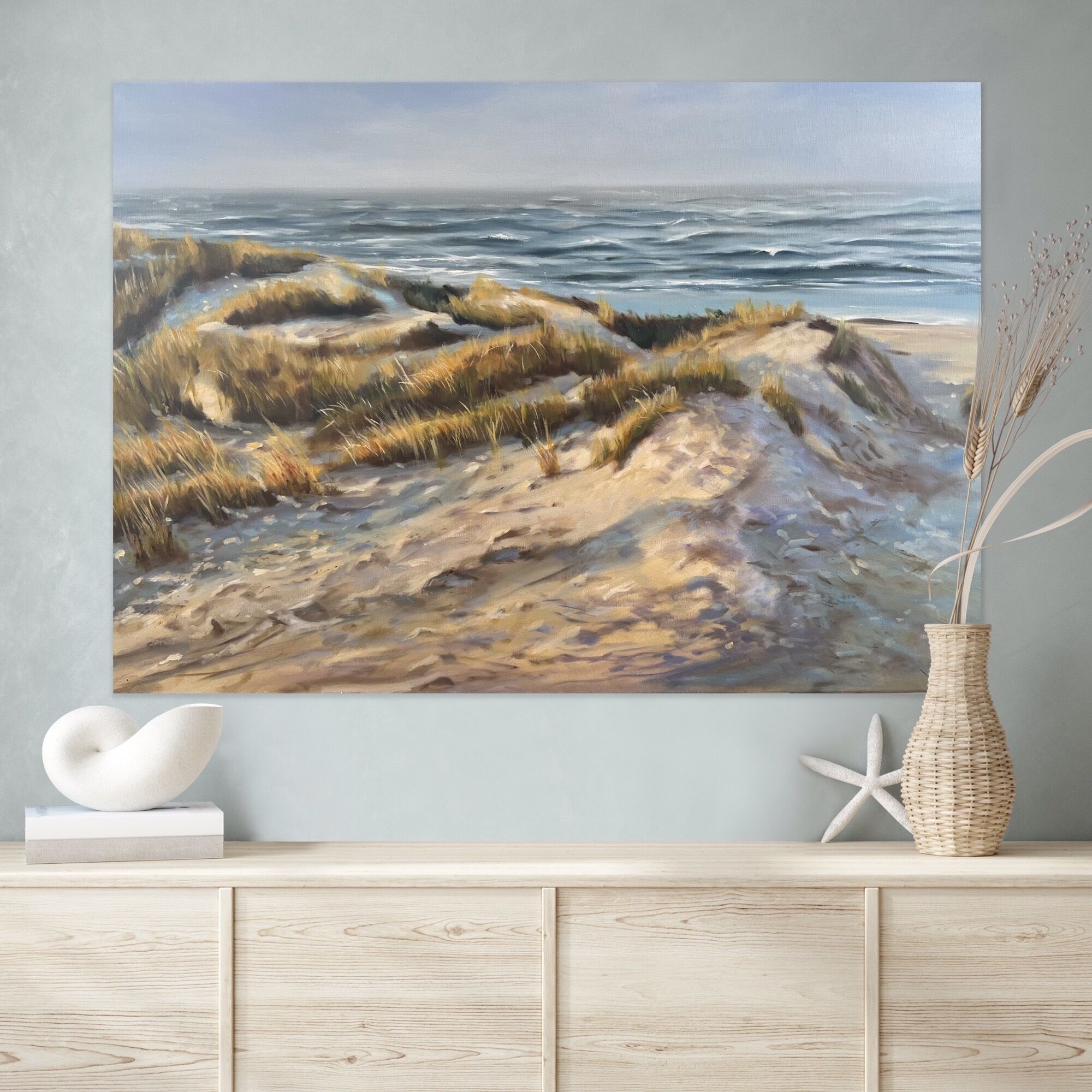 Picture "Dunes and sea on Sylt (work no. 220501)" (2022)