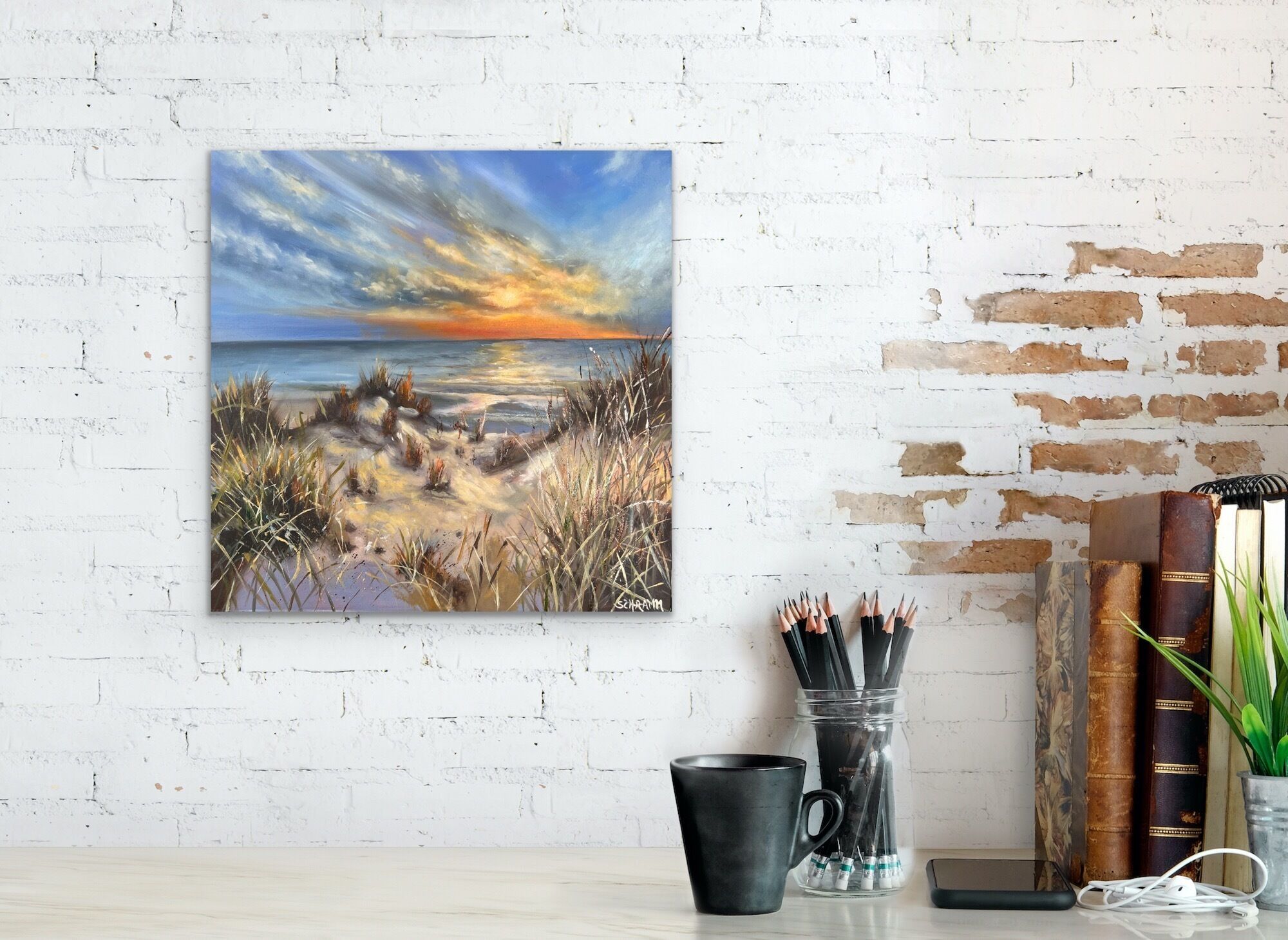 Bild "Sonnenuntergang in den Dünen (Werk-Nr. 220703)" (2022)