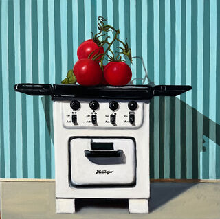 Picture "Retro children's stove Sacred stove with tomatoes" (2022)