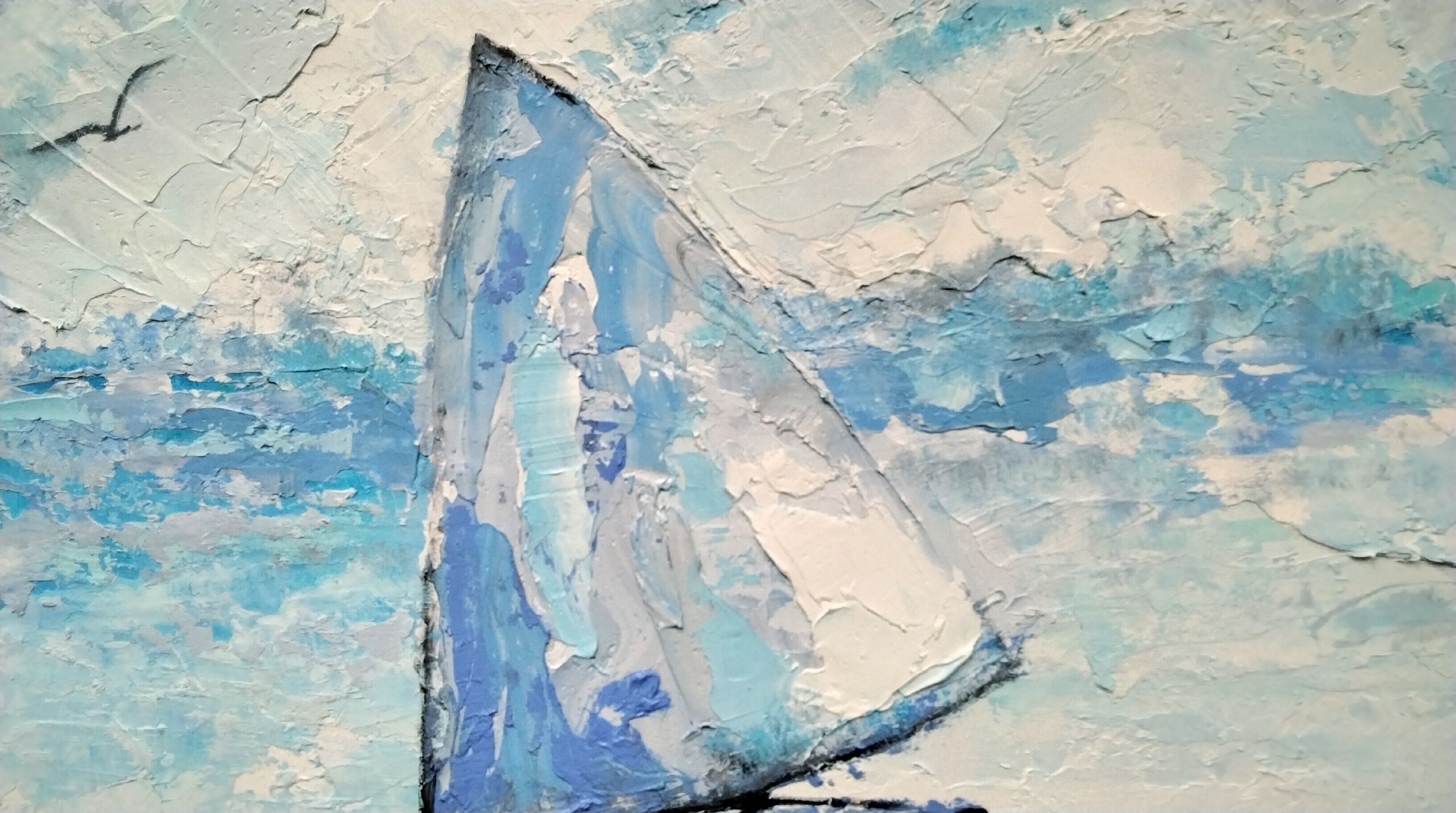 Bild "Blauer Himmel und Segelboote" (2022)