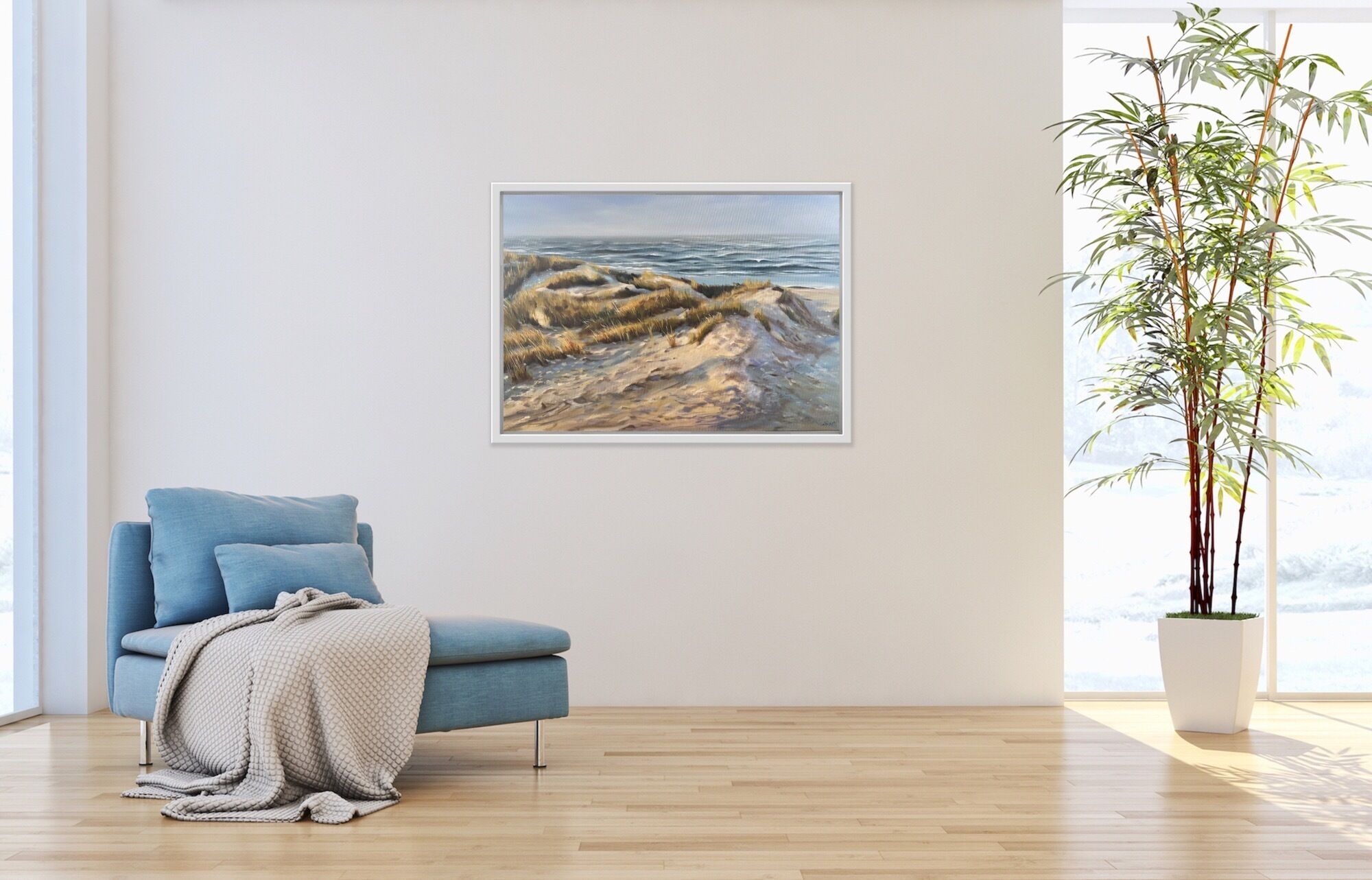 Picture "Dunes and sea on Sylt (work no. 220501)" (2022)