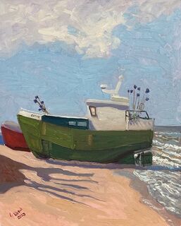 Picture "Fishing boats on the beach in Chłopy" (2023)