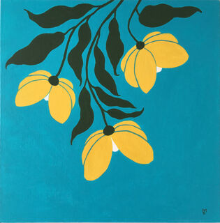 Picture "Three golden blossoms" (2023)