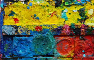 Picture "Arena - colorful, large paint box, abstract art" (2023)