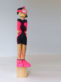 Sculpture "Snorkeler, Neon Pink" (2022)