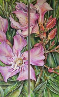 Bild "Oleander II Diptychon" (2023)