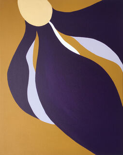 Bild "Snowdrop in blue violett on yellow ochre" (2025)