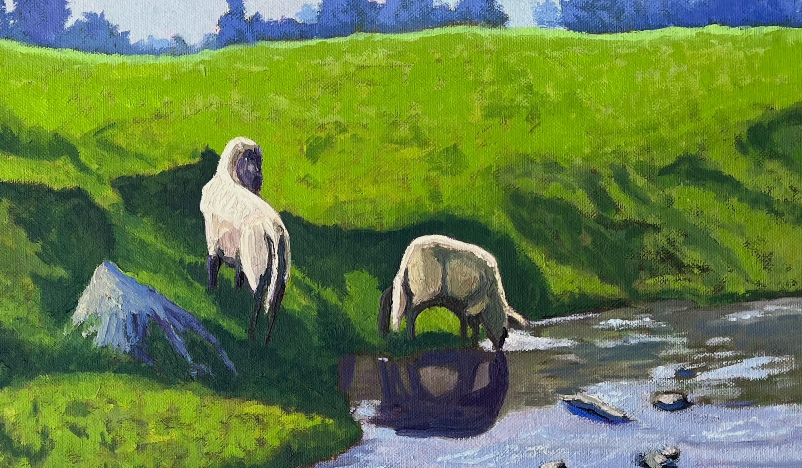 Picture "Sheep at the Wiembecke, Hornoldendorf." (2024)